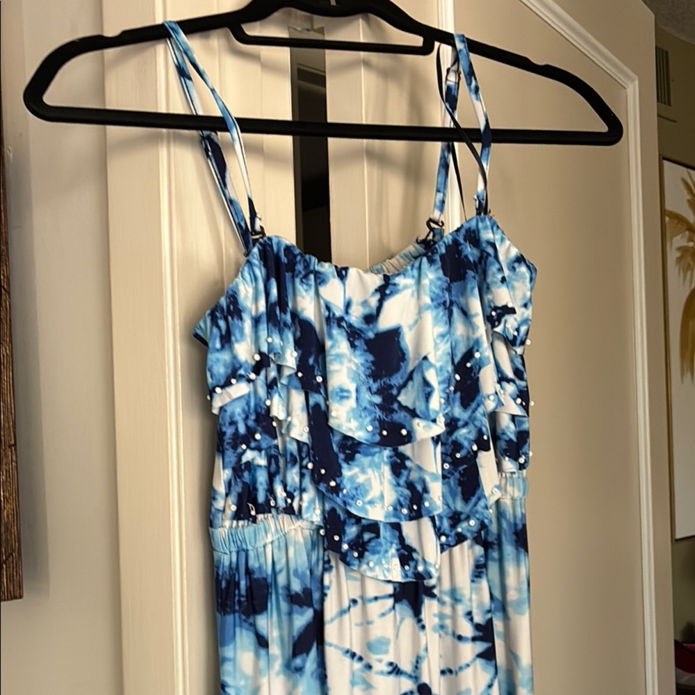 Style & Co. Blue and White Maxi Dress